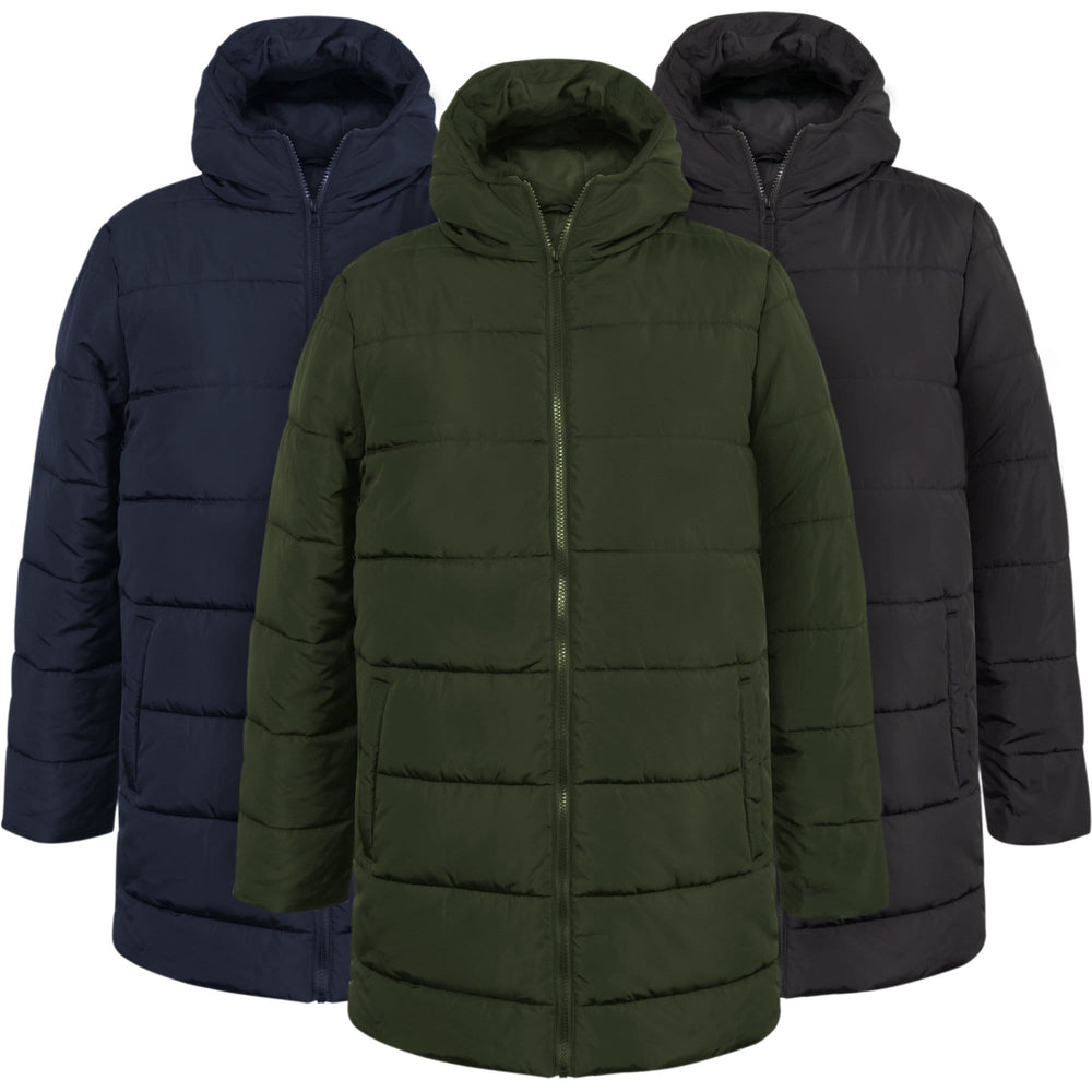 Wholesale Men's Hooded Puffer Winter Coat - 3 Colors