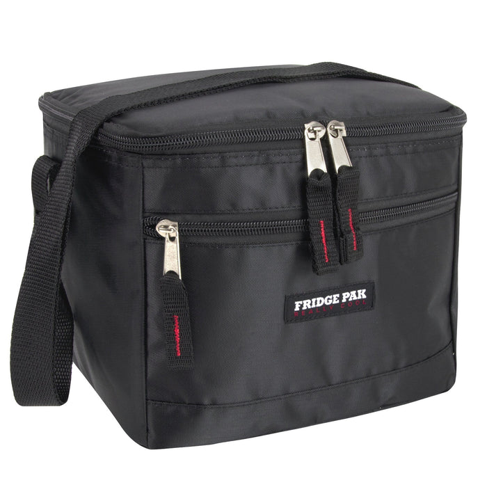 Wholesale Fridge Pak 6 Can Cooler Bag With Front Zippered Pocket