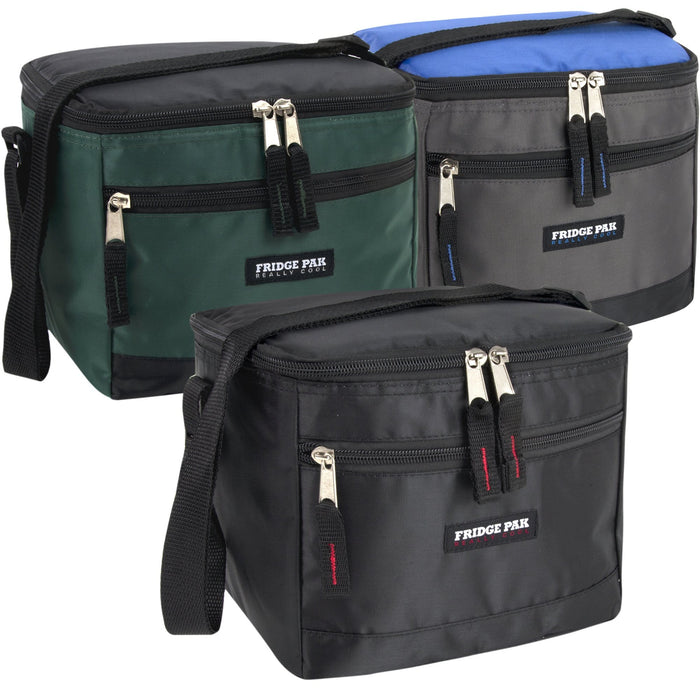 Wholesale Fridge Pak 6 Can Cooler Bag With Front Zippered Pocket