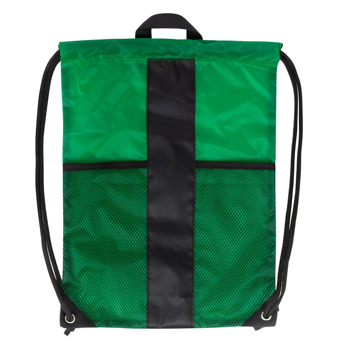 Wholesale 18 Inch Dual Mesh Pocket Drawstring Backpack - 4 Colors