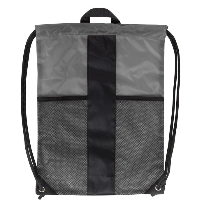 Wholesale Dual Mesh Pocket Drawstring Backpack - 4 Color