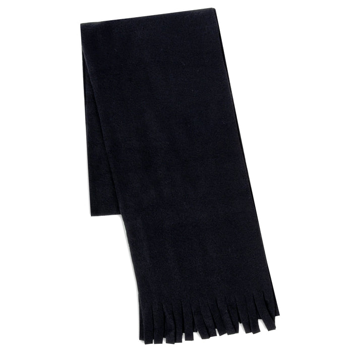 Wholesale Adult Fleece Scarves 60" x 8" With Fringe - Black