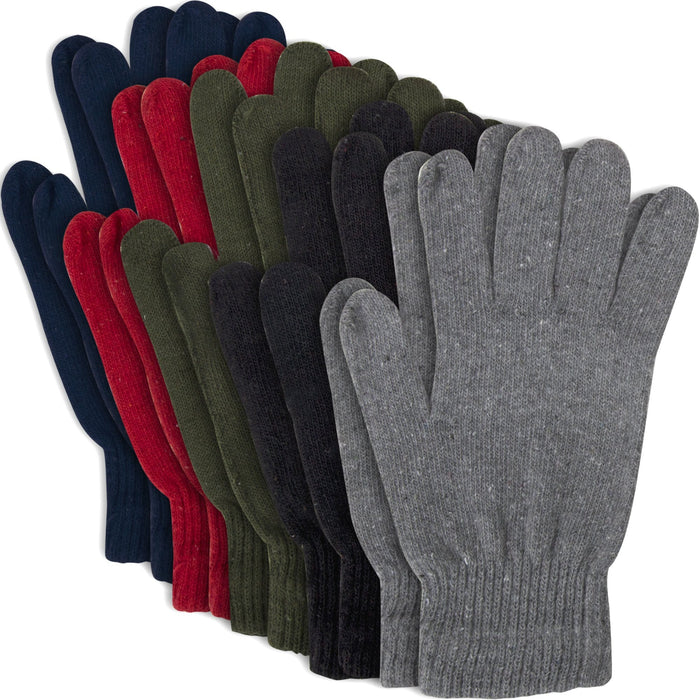 Wholesale Adult Knitted Gloves - 5 Assorted Colors