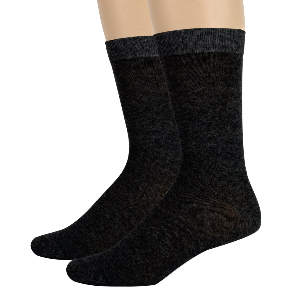 Wholesale Women's Solid Crew Socks - Black