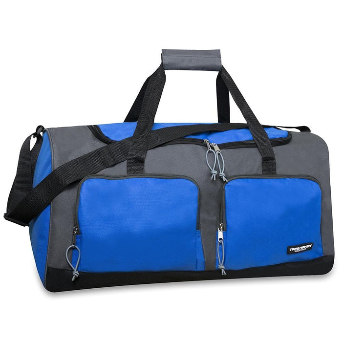 wholesale multi pocket duffel bag in color blue