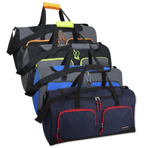 Wholesale 24 Inch Multi Pocket Duffle Bags - 5 Colors